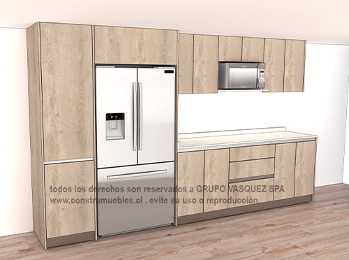 Render cocina elegante · Construmuebles