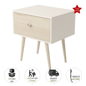 velador 50cm blanco y tokai cajon