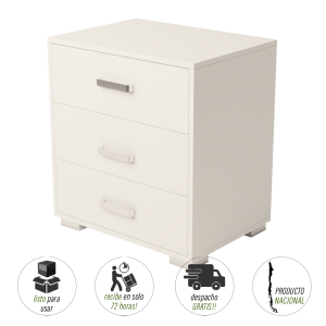 velador 55cm blanco cajonera
