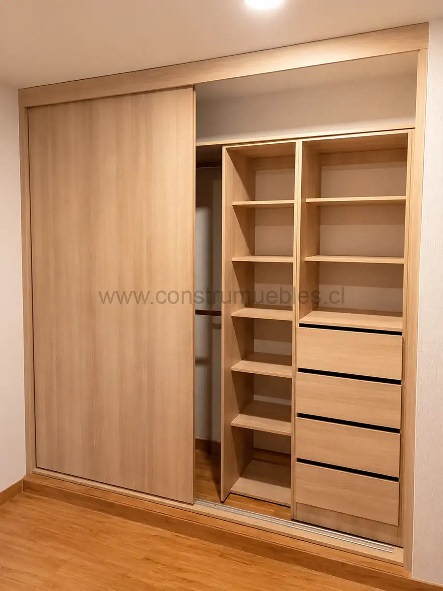 Closet corredera · puertas deslizantes · Construmuebles